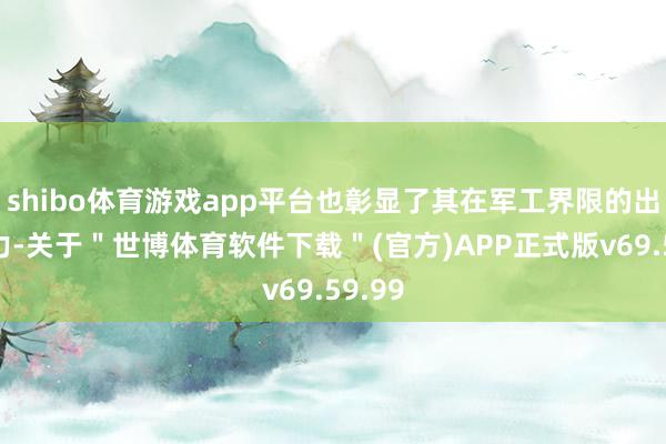 shibo体育游戏app平台也彰显了其在军工界限的出色实力-关于＂世博体育软件下载＂(官方)APP正式版v69.59.99