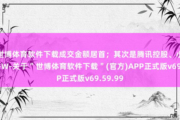 世博体育软件下载成交金额居首；其次是腾讯控股、小米集团-W-关于＂世博体育软件下载＂(官方)APP正式版v69.59.99